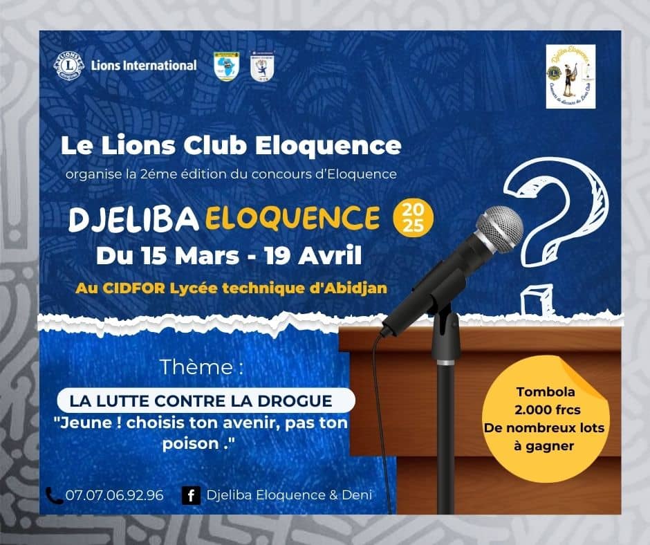 Le Lions Club Eloquence lance la 2ème édition du Concours DJELIBA ELOQUENCE 2025
