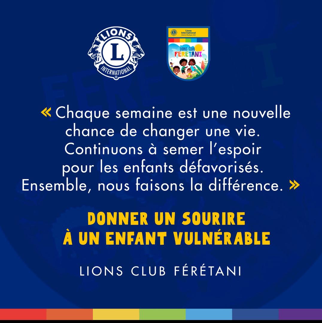 Lions Club Férétani : Un Engagement Renouvelé pour les Enfants Vulnérables